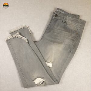 Lane Bryant Skinny Jeans Gray Mid Rise Super Stretch Pockets Denim Women's 14